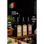 TheBRo 500ML Ahşap Stantlı New Premium Zeytinyağı,Ayçiçekyağı ve Sirke Şişesi 3'lü Set