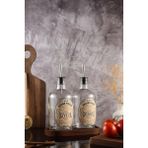 TheBRo Elite Serisi 750ML Ahşap Stantlı Şeffaf Cam Zeytinyağı ve Ayçiçek Yağı Şişesi Seti 5'li