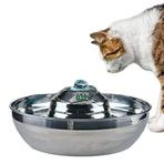 TheHitDeal Paslanmaz çelik kedi fıskiyesi – 1899 ml kedi fıskiyesi 3 su filtreli su kasesi – otomatik evcil hayvan fıskiyesi köpek ve kediler için – iç ve dış mekan için