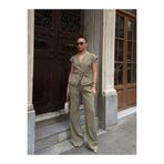 thelowely BELİ BAĞLAMALI YELEK PANTOLON TAKIM