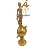 Themis Adalet Terazisi Heykeli ve Dünya Biblo Gold 37cm