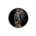 Themis Heykeli Yuvarlak Cam Tablo | Hediyelik, Dekoratif, Ofis, Mutfak