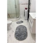 THEMODERNHANE Post Peluş Banyo Paspas Takımı Makinede Yıkanabilir Kaymaz Taban Banyo Paspası 2'li Takım