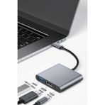 Thentech Type C Gigabit Ethernet Lan Ağ Adaptörü 3 Ü 1 Arada 4K HDMI USB Hub Görüntü Çoklayıcı Adaptör Seti
