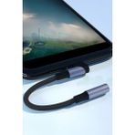Thentech Type C To 3.5mm Jack Kulaklık Çevirici L Tipi Tasarım Örgü Kablo Mikrofon Destekli Ses Adaptörü