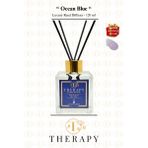 THERAPY smell, OCEAN BLUE - Lüks Çubuklu Oda Kokusu / 120 ml / Extra Clear Kare Cam Şişe / Metal Altın Kapak / HEDİYELİ