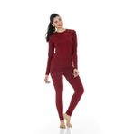 Thermajane Kadınlar için Long Don Termal İç Çamaşırı Polar Astarlı Taban Katman Pijama Takımı Soğuk Hava, Kırmızı, XS