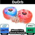 Thermaltake Duo Orb 80 mm Led Fan Intel-AMD Uyumlu Hava Soğutucu