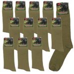 Thermo Flaş Haki Nano Renk Yazlık Likralı Pamuklu 12'li Asker Çorabı