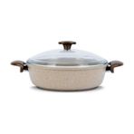 Thermoad 28 Cm Granit Döküm Basık Karnıyarık&Pilav Tenceresi Vizon