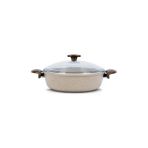 Thermoad 32 CM Granit Döküm Basık Karnıyarık - Pilav Tenceresi Vizon