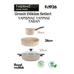 Thermoad 3'lü Vizon Set (Sosluk&sütlük-Tart Kalıbı-28 cm Karnıyarık Tenceresi)