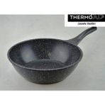 Thermoad Alüminyum Wok Tava 28 cm Dış Elma Şekeri İç Siyah PFOA İçermeyen Granit Kaplama