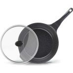 Thermoad Cam Kapaklı Core Wok Tava 28 Cm Açık Gri
