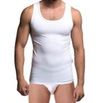 Thermoform Bambu Erkek Kolsuz Bisiklet Yaka Atlet ve Slip Külot Seti Beyaz
