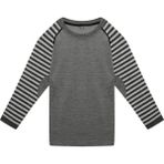 Thermoform Bisiklet Yaka Uzun Kol ÇizgiDesenli Gri Unisex Çocuk Sweatshırt - Antrasit - 12 - 14 Yaş