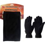 Thermoform Polar Unisex Eldiven-Atkı Seti Siyah - Standart