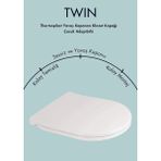 Thermoplast Twin Çocuk Adaptörlü Yavaş Kapanır Klozet Kapağı 0350