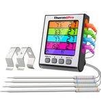 ThermoPro TP17H Mavi Arka Aydınlatma 4 Paslanmaz Çelik Sondalı Dijital Izgara Termometresi
