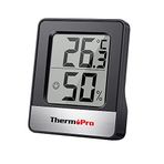 ThermoPro TP49B Mini Dijital İç Mekan Termometre ve Nem Ölçer, Gülen Yüz İkonlu Oda Sensörü, Mıknatıslı Isı Takip Cihazı (Siyah)