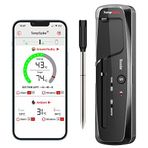 ThermoPro TP961 TempSpike Tam Kablosuz Akıllı Et Termometresi, 150m Menzilli Bluetooth ve Çift Sensörlü Barbekü Isı Ölçer