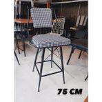 TheSandalyeShop Bar Sandalyesi 75 cm Kazayağı Kumaş - Siyah