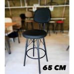 TheSandalyeShop Dolce Bar Mutfak Cafe Sandalyesi Siyah 65 cm
