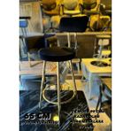 TheSandalyeShop Yeni Tasarım Mila Bar Sandalyesi Gold 65 cm Siyah.90 Cmden 99 Cme Kadar Olan Ada&masalara Uyumlu.