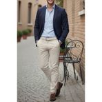 TheSeason Erkek Bej Gabardin Pamuklu Slim Fit Esnek Ofis Stili Chino Pantolon