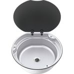 Thetford SBL3051-SP Cam Kapaklı Yuvarlak Karavan Lavabo/Evye