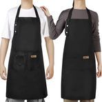 Theuwnee® Cepli Su Geçirmez Önlük, Ayarlanabilir Mutfak ve Barbekü Önlüğü, Profesyonel Kalite, 67 x 72 cm, Kırmızı (Black)