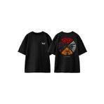 THEWERT Game Of Thrones Tasarım Sırt Baskılı Pamuk Siyah Oversize T-shirt