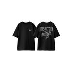 THEWERT Led Zeppelin Melek Tasarım Sırt Baskılı Pamuk Siyah Oversize T-shirt