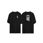 THEWERT Unisex Joker Çizgi Roman Ön Arka Baskılı Sıyah Oversize T-shirt