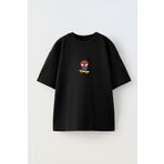 THEWERT Unisex Kaykay Spiderman Tasarım Baskılı Pamuk Sıyah Oversize T-shirt