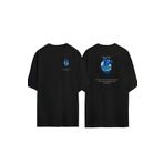 THEWERT Unisex Los Pecadores, Vıncent Van Gogh Ön Arka Baskılı Sıyah Oversize T-shirt