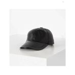 Thfabric T00611 Hakiki Deri Unisex Siyah Deri Cep Ayarlanabilir Sapka