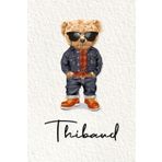 Thibaud: Cahier personnalisé avec prénom Thibaud | Cadeau d'anniversaire pour enfant, garçon, homme, copain ... | Nounours | 110 pages lignée, Petit Format 6x9 pouces (15,24 x 22,86 cm)