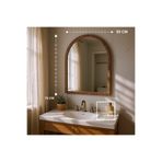 Thilo Kemer Tasarım Ceviz Duvar Aynası 75x55 cm Modern Kavis Formlu Dekoratif Ayna Ev Banyo Salon ceviz kahverengi 75 x 55