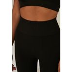 Thin Shop Siyah Seamless Dikişsiz Toparlayıcı Açık Tayt Belden Inceltici Ve Sıkılaştırıcı Yüksek Bel - SİYAH - L