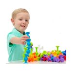 Think Master Vantuzlu Vakum Molekül 75 Parça Yapı Silikon Taşları Popit Duyusal Eğitici Oyuncak Squigz - Gökkuşağı