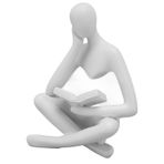 Thinker Heykeli, Soyut Reçine Oturma Odası Dolabı Için Süsleme Süslemesi Parlak Kaplama Ve istikrarlı yapı Ile Dekorasyon, öğrenciler Için Ideal Sanat Hediyesi, çocuklar, Arkadaşlar (WHITE)