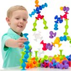 thinkmaster Vakum Molekül 25 Parça Yapı Taşları Fidget Duyusal Eğitici Oyuncak Squigz Vakum Molecule Popit 3 ay ve Üzeri İçin Motor Beceri Geliştirici Oyuncak (25 Parça)