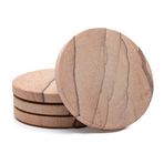 Thirstystone Cinnabar Markası, Çok Renkli Tamamen Doğal Kumtaşı-Çeşitli Desenlere Sahip Dayanıklı Taş, Her Bardak Altlığı Orijinaldir, 10 cm yuvarlak