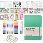 Thisness Bullet Noktalı Günlük Defter A5 Noktalı Dergi Ciltli Deri 100GSM Kağıt, Nane