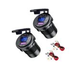 Thlevel Auto PD USB C Şarj Aleti Soketi Araç 36W QC3.0 USB PD Tip C LED Voltmetre ve Anahtar ile 12V/24V Araçlar Tekne Motosiklet SUV Otobüs Kamyonu Karavan Deniz (2 Parça)