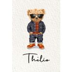Thélio: Cahier personnalisé avec prénom Thélio | Cadeau d'anniversaire pour enfant, garçon, homme, copain ... | Nounours | 110 pages lignée, Petit Format 6x9 pouces (15,24 x 22,86 cm)