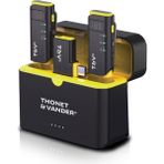 Thonet & Vander VX390 Yayıncı Mikrofon Seti - Yaka Mikrofonu Ortam Gürültü Engelleme 5 Saat Pil Ömrü - Siyah