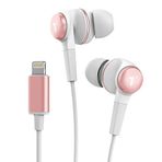 Thore iPhone Kulaklıklar (Apple MFi Sertifikalı) V120 Kulak İçi Kablolu Yıldırım Kulaklıkları (Ter/Suya Dayanıklı) Mikrofon/Ses Uzaktan Kumandalı iPhone 12/13/14 Pro Max için - Pembe Altın