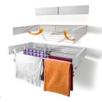 Thorqart Çamaşır Kurutma Askısı - Duvara Monte Kurutmalık Dekoratif Pratik Çamaşırlık Beyaz - 100cm - Beyaz100cm